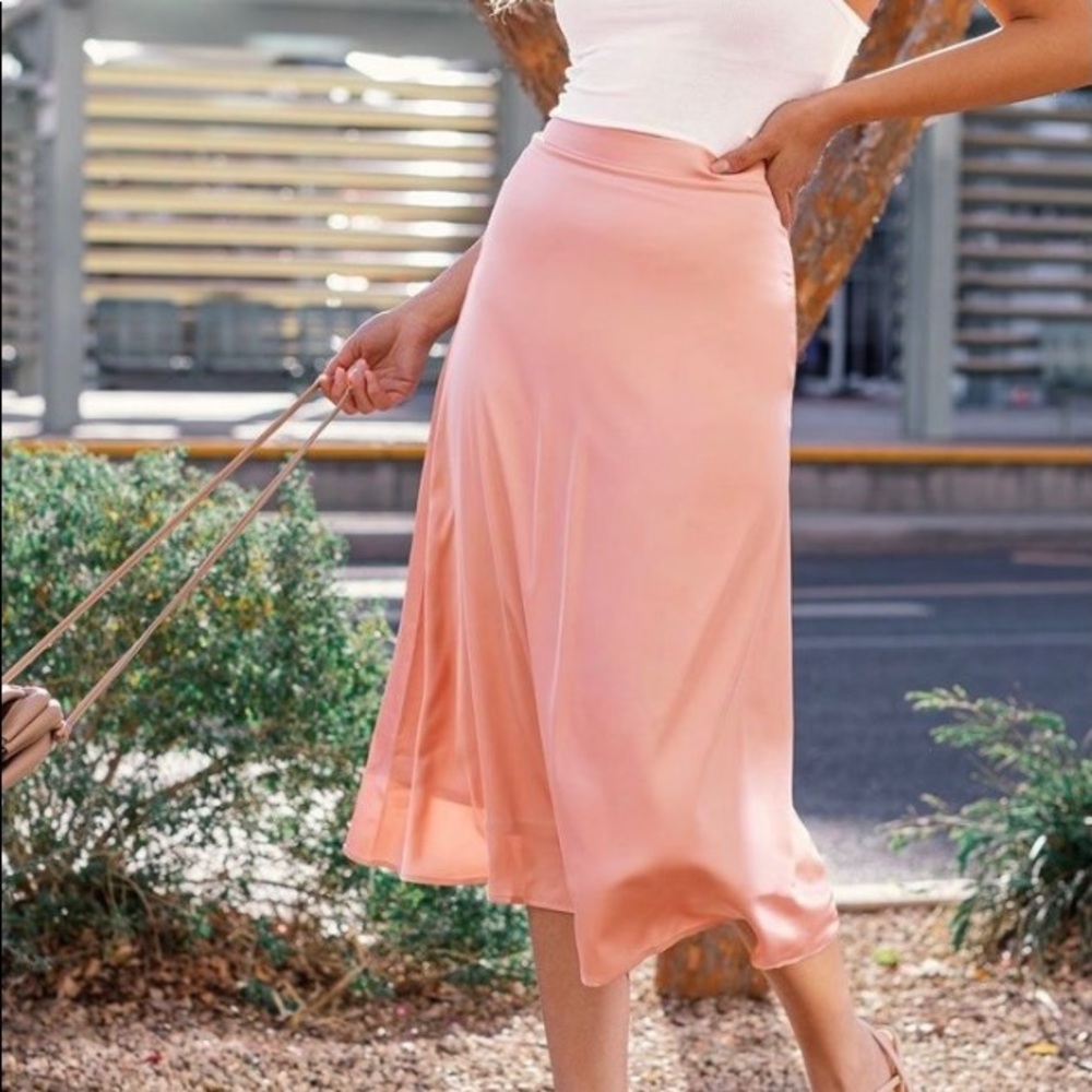 Satin midi skirt